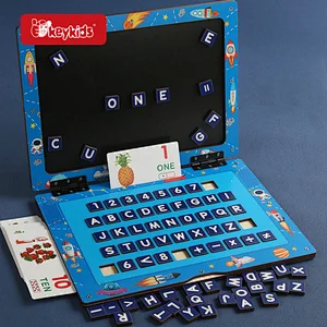 Pretend play set wooden laptop learning toy for kids W12E196